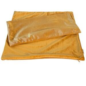 Brawarm Throw Pillow Covers 17" x 17" Gold Velvet Soft Decorative One Pair Glam